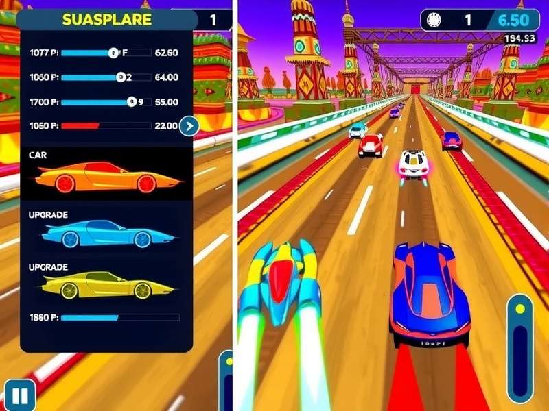 Sonic Speed Race gameplay screenshot showing high-speed cars racing through Indian-inspired tracks