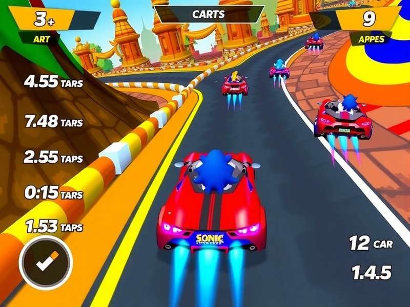 Sonic Speed Race car customization screen showing various upgrade options